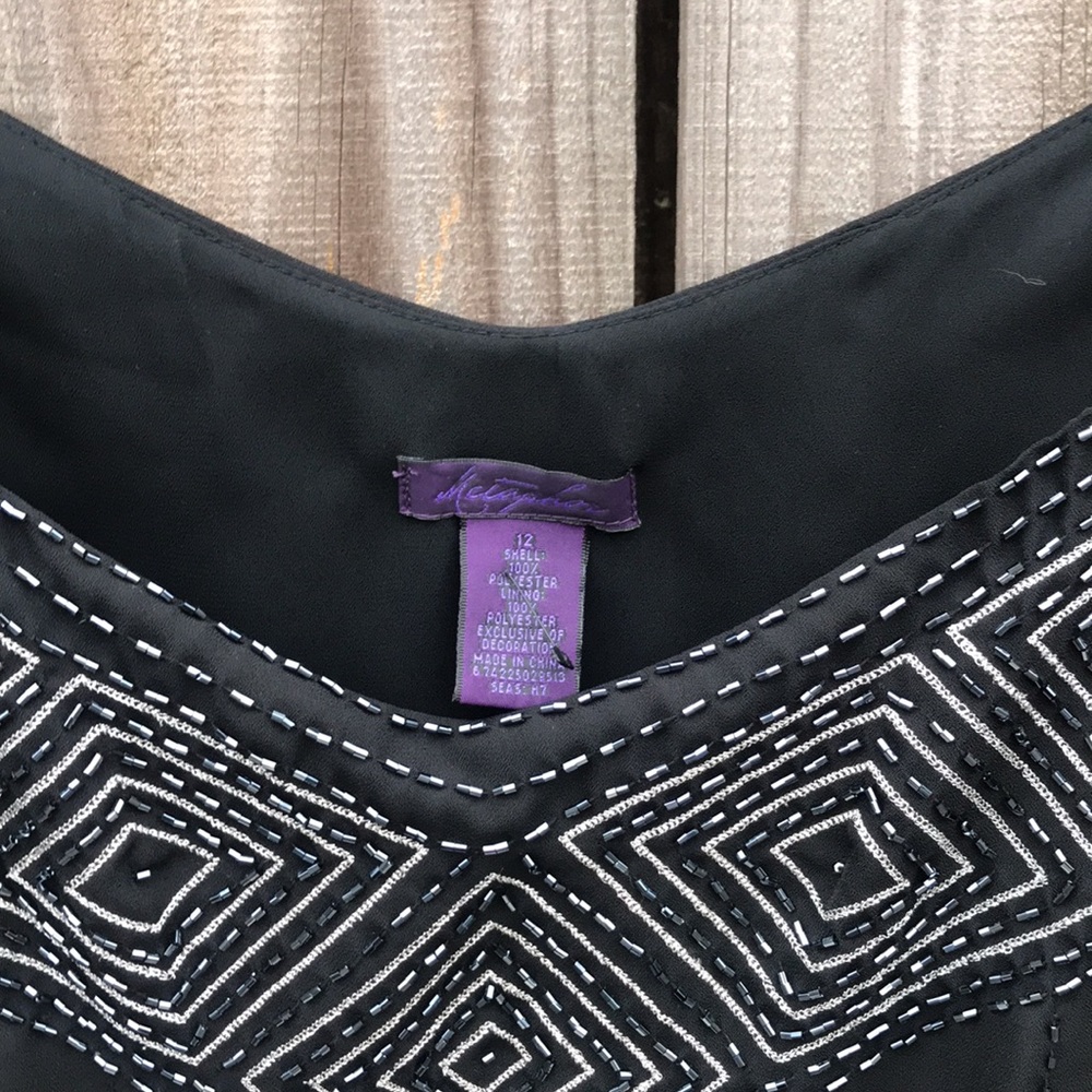 Metaphor Black Beaded Front Camisole - Size 12 - Picture 2 of 5